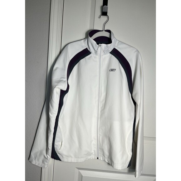 Rbk Jacket Women Large White Outdoors Transitional Easy Everyday Boatride Lounge - Picture 1 of 14